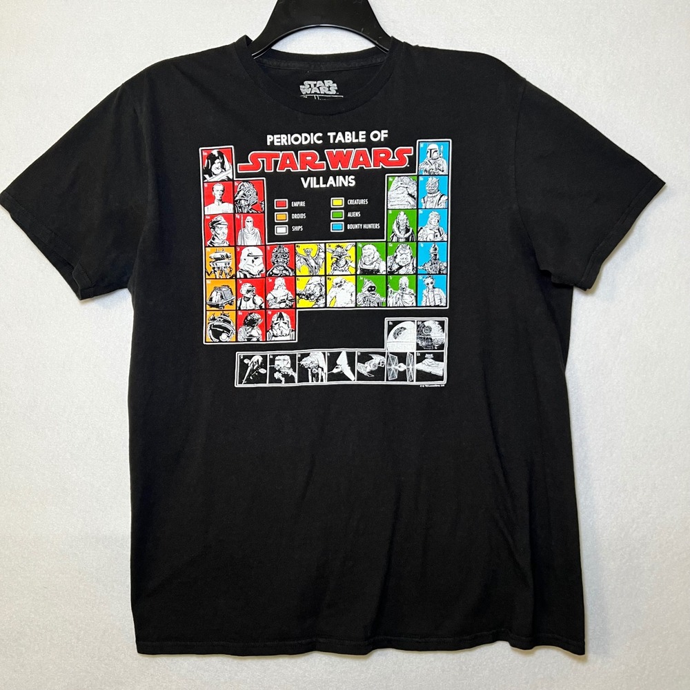 Star Wars Black Periodic Table of Villains Graphic T-Shirt Fifth Sun Youth L